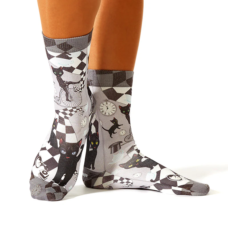 Wigglesteps Damen Socken CHESS CAT