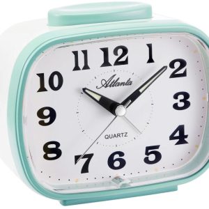 Atlanta Quarzwecker Analog 11.5x9cm Kunststoff • Glockensignal • Crescendo-Alarm