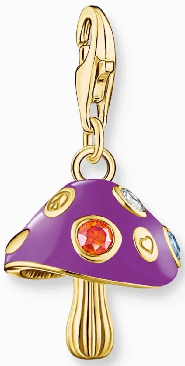 Thomas Sabo Charm Anhänger Modell: 2211-471-7 lila Pilz- 925 Sterlingsilber 18k vergoldet und Kaltemail – Bild 4