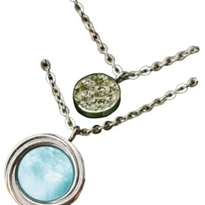 Zendala Layering-Halskette Perlmutt/Silber - Holzkern Modell: Jewelry