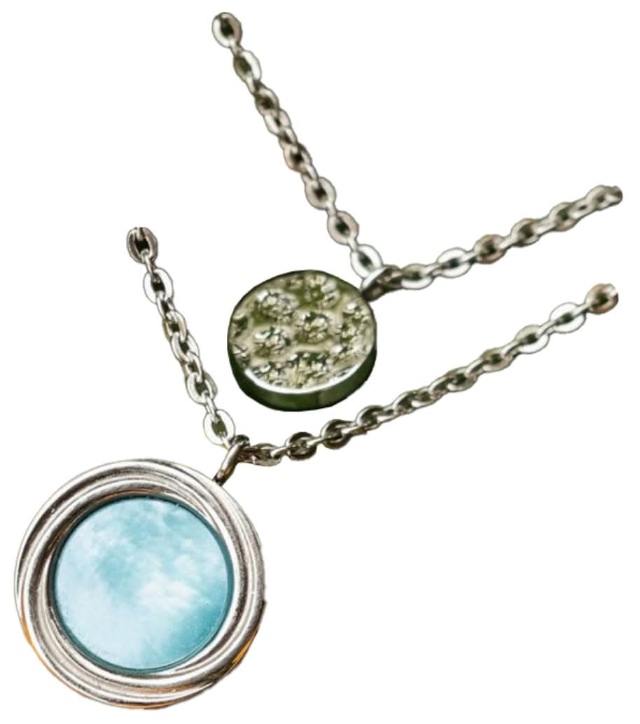 Zendala Layering-Halskette Perlmutt/Silber – Holzkern Modell: Jewelry