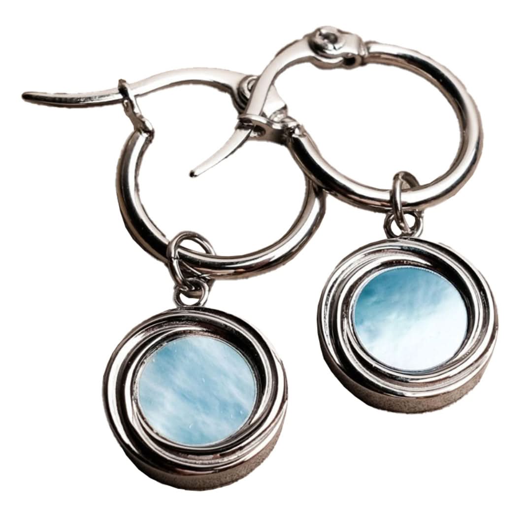 Zendala Ohrhänger mit rundem Anhänger – Holzkern Modell: Jewelry