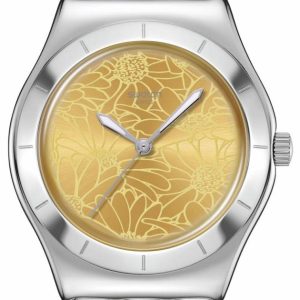 Swatch Irony YLS236G Damenuhr • Swiss Made • Kreatives Blumen-Design