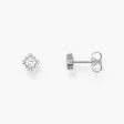 Ohrstecker Vintage mit weißem Stein Silber – Bild 5