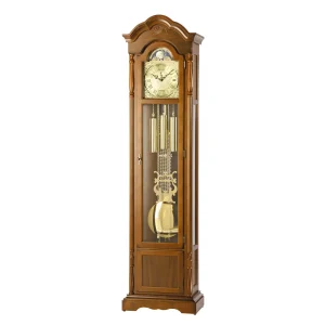AMS S2011/1 Standuhr • Massivholz Nussbaum • Westminster Kettenzugwerk