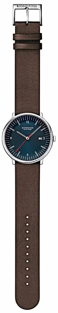 Mondaine Doppio MLE.41240.LGV Herrenuhr • Veganes Traubenleder • Schweizer Saphirglas – Bild 6