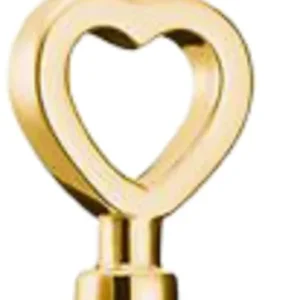 Thomas Sabo Charm-Anhänger, Herzförmiger Schlüssel mit weißem Edelstein, aus Silber, vergoldet
