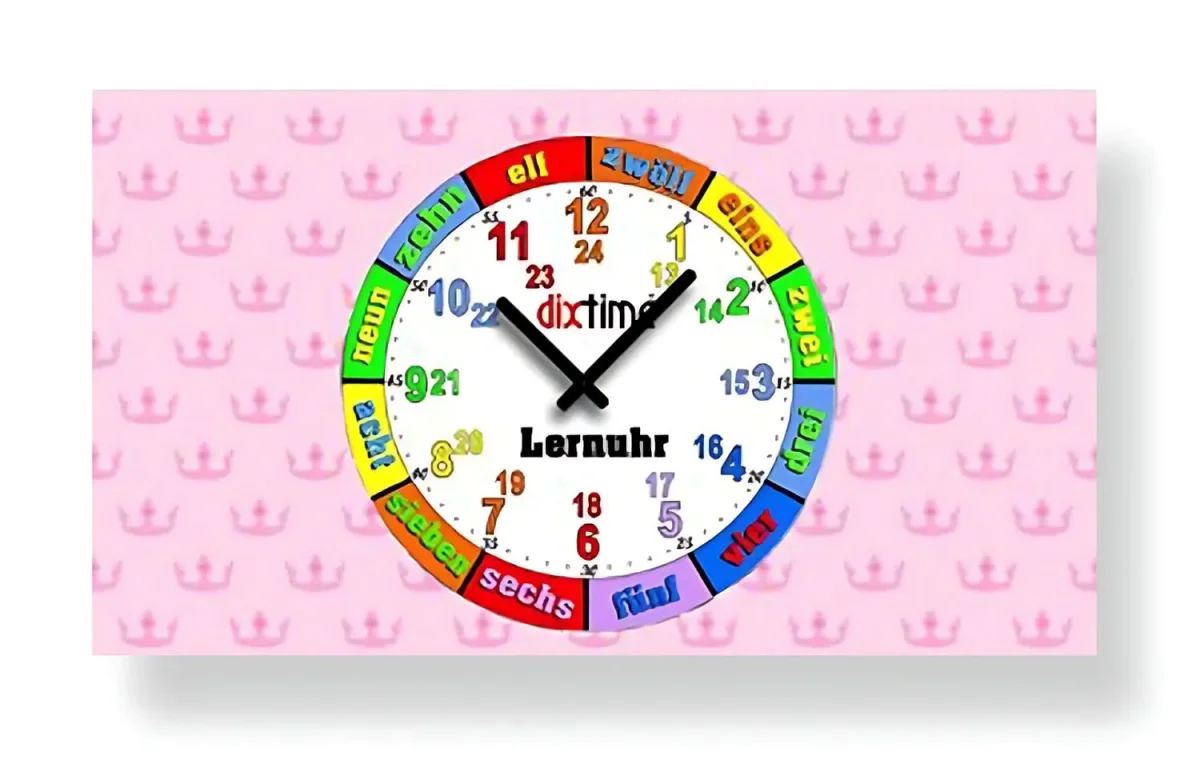 Dixtime Wanduhr 28x48 cm Aluminium • 3D-Optik • Lernuhr – Bild 2