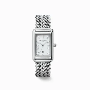 Damenuhr Zifferblatt weiß Strichindex Zirkoniasteine weiß-Thomas Sabo