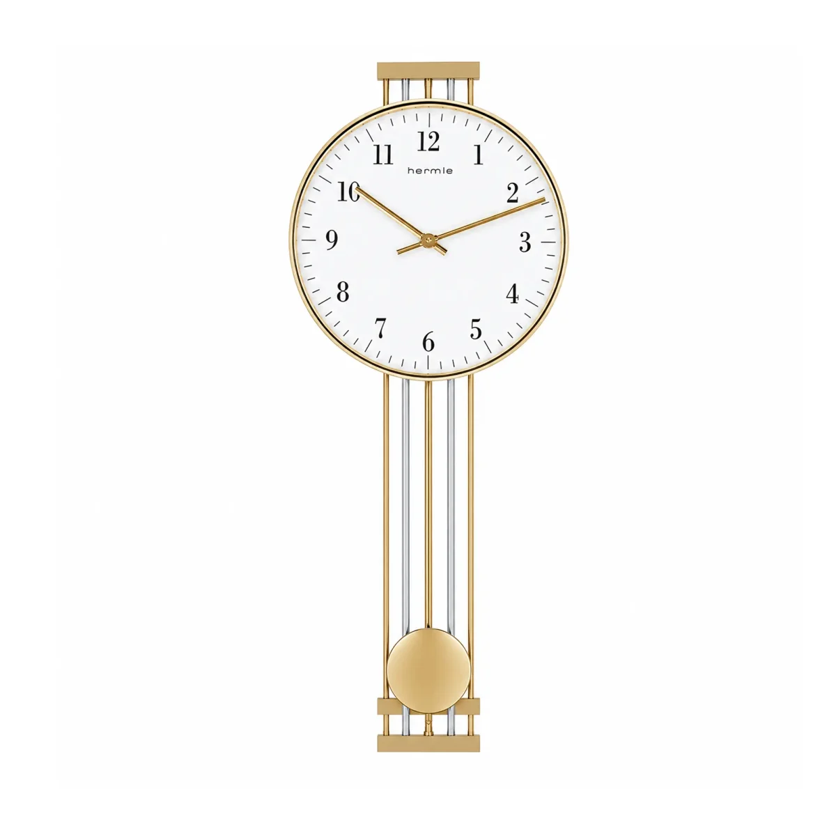 Hermle Wanduhr 56x24x7 cm Messing • Funkgesteuert • Messing Pendel